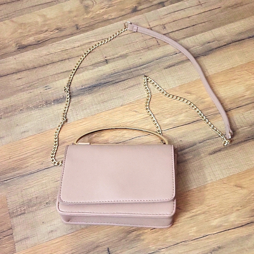 MADISON WEST Mauve/Tan Mini to Convertible Chain Crossbody Bag